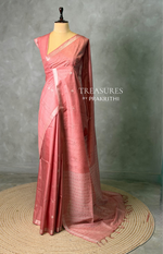 Pinkish Peach Soft semi Tusser Silk saree- PBR33T18O