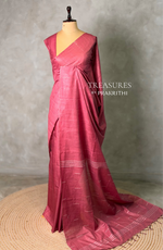 mauve Pink Soft semi Tusser Silk saree- PBR33T18P