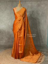 Orange Banarasi crush Tissue silk saree - MPS33D