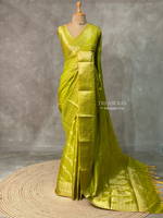 Parrot green banarasi silk saree - PIH32