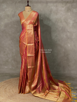 Yellowish Pink banarasi silk saree - PIH32E