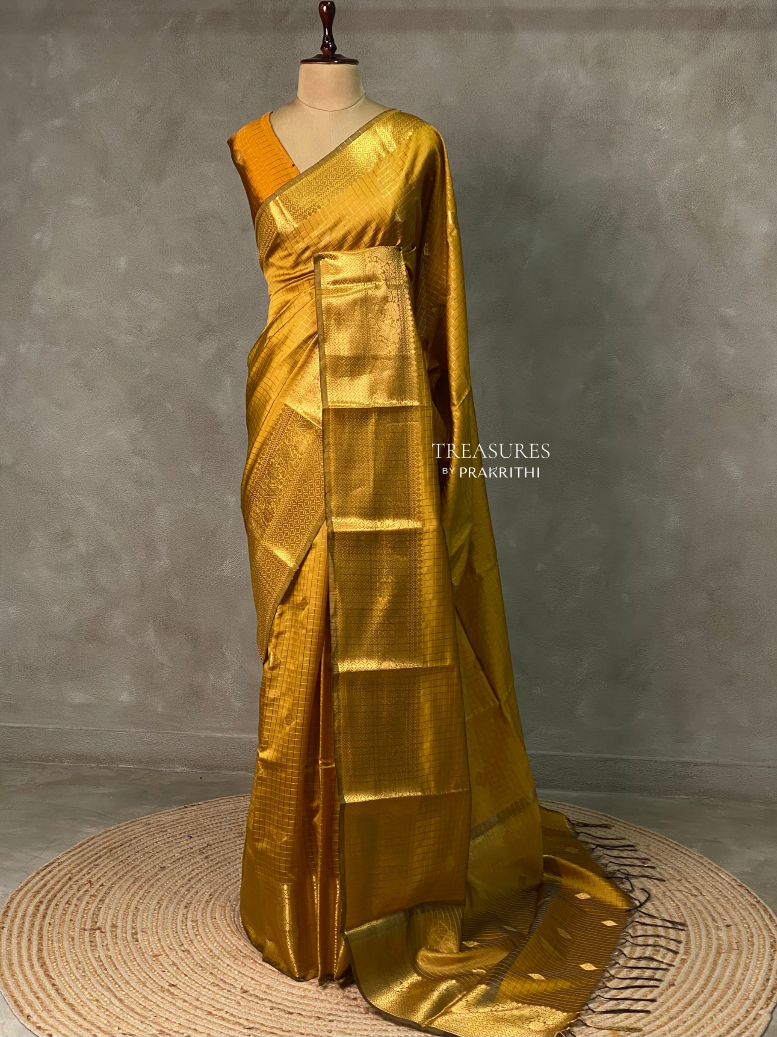 Golden Yellow banarasi silksaree - AISHCK9G