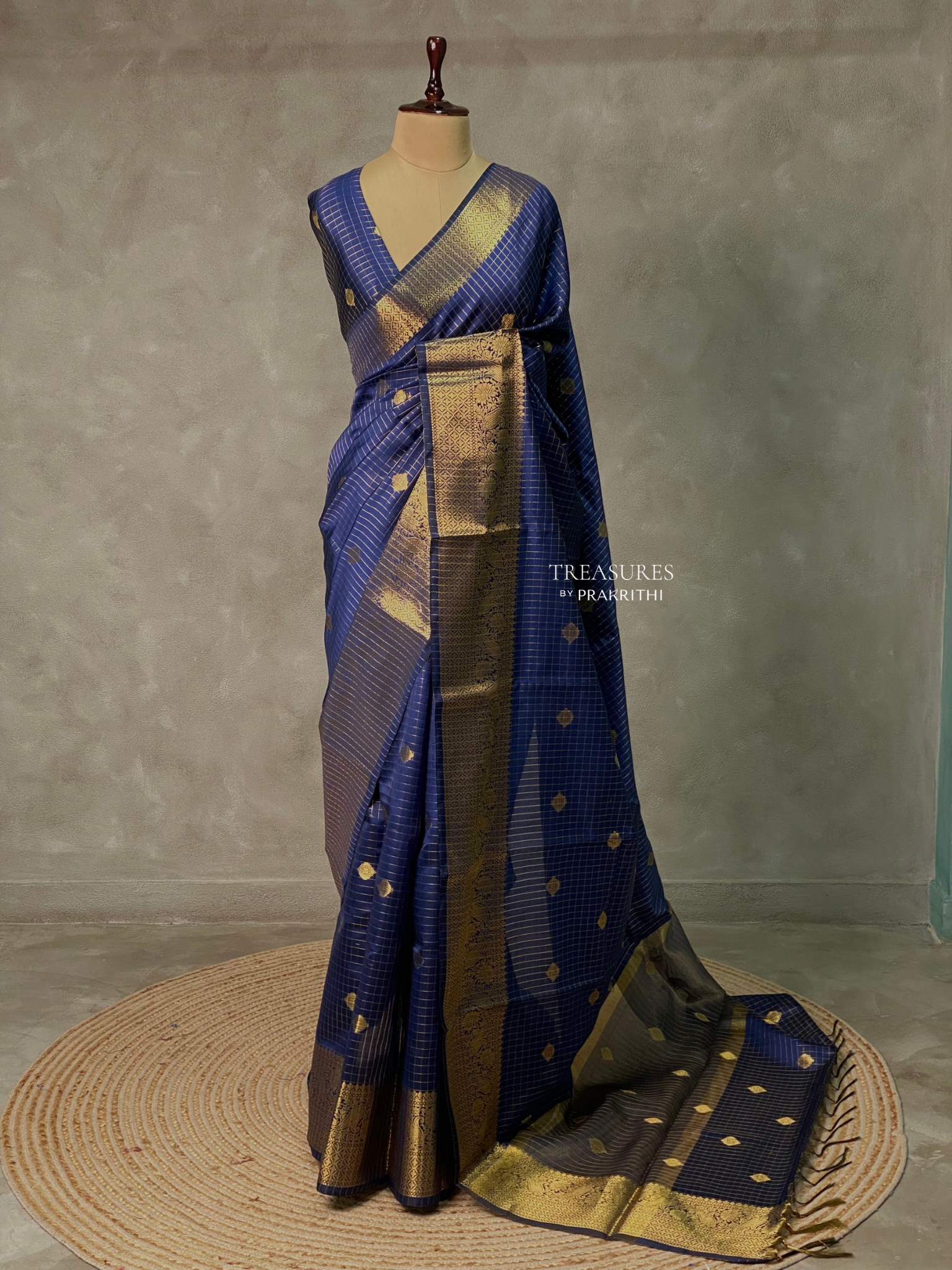 Navy Blue banarasi silksaree - AISHCK9A