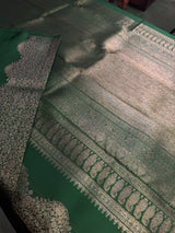Dark green Pure Kanchipuram Silk saree - PPURE134