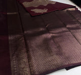 Dark brown Pure Kanchipuram Silk saree - PPURE134A