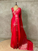 Red Semi banarasi silk saree -PIH37E