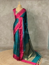 Peacock blue and magenta Gajji silk saree -PIH25D