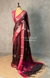 Brown and magenta Banarasi silk saree -LZ11D