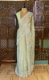Pastal green fendy silk Designer saree- PBRDS5