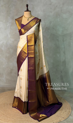 Sandal and Violet kanchipuram silk saree- PSSR330