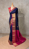 Dark blue And magenta semi kanchipuram soft silk saree - PSSN214