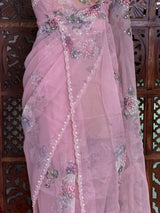 Pink organza Designer saree- PBRCK2A