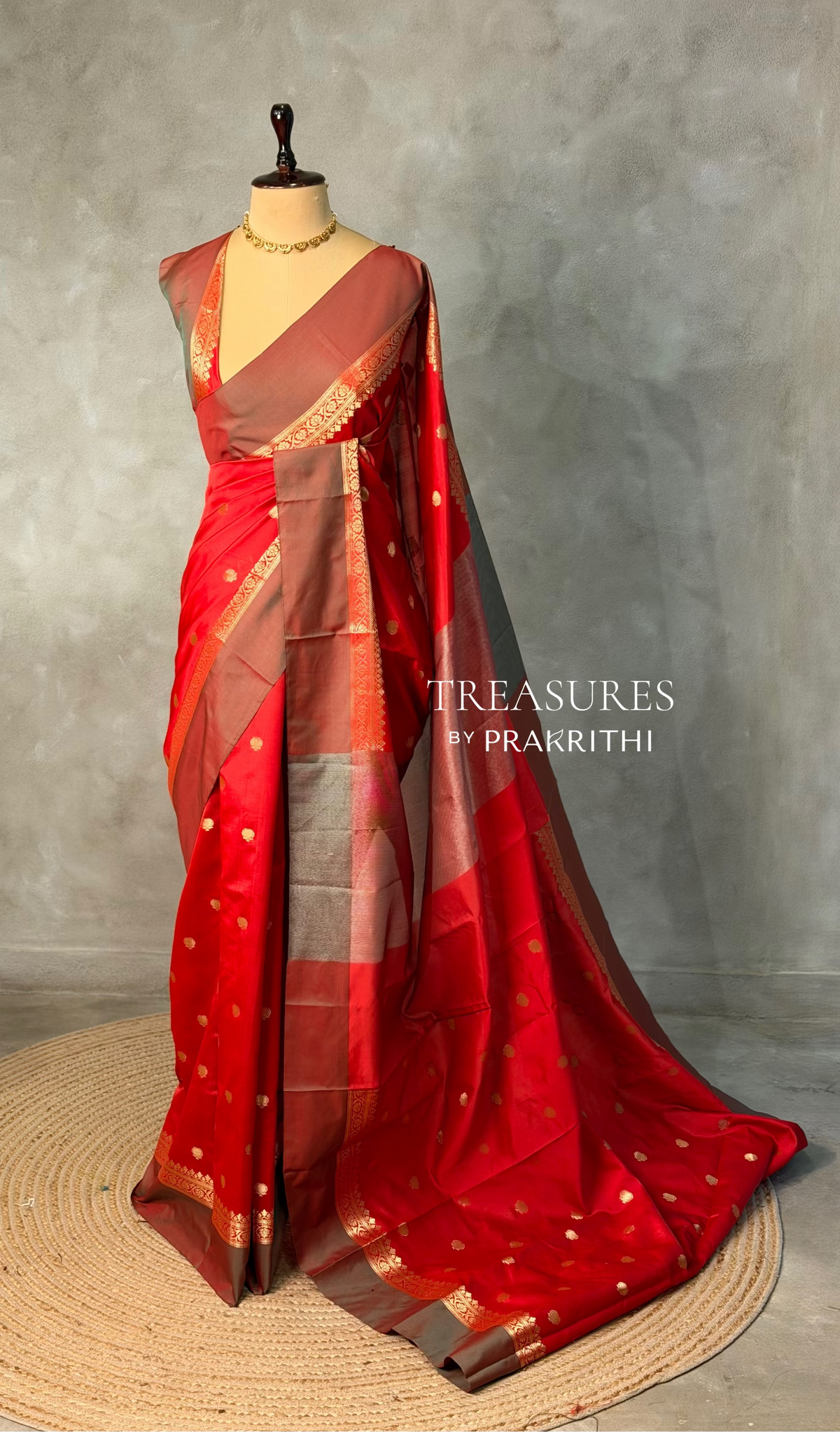 Red banarasi silk saree -PMR3B