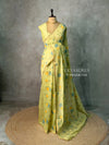 Green Chanderi silk cotton Jamdani woven saree- PBRJ36