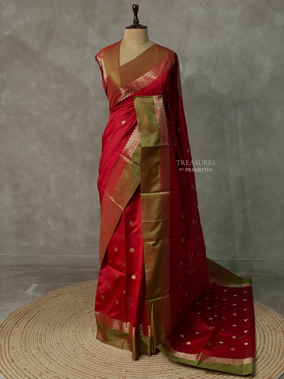 Red banarasi silk saree -PMR3B