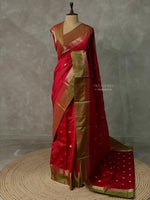 Red banarasi silk saree -PMR3B