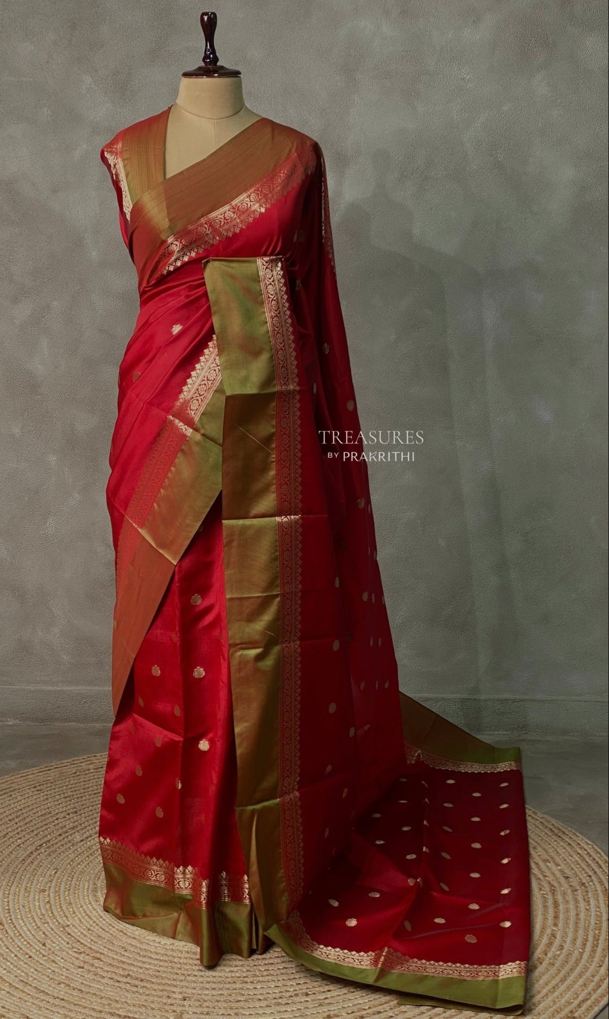 Red banarasi silk saree -PMR3C