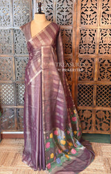 Purple Jute Tissue saree- PBR61D