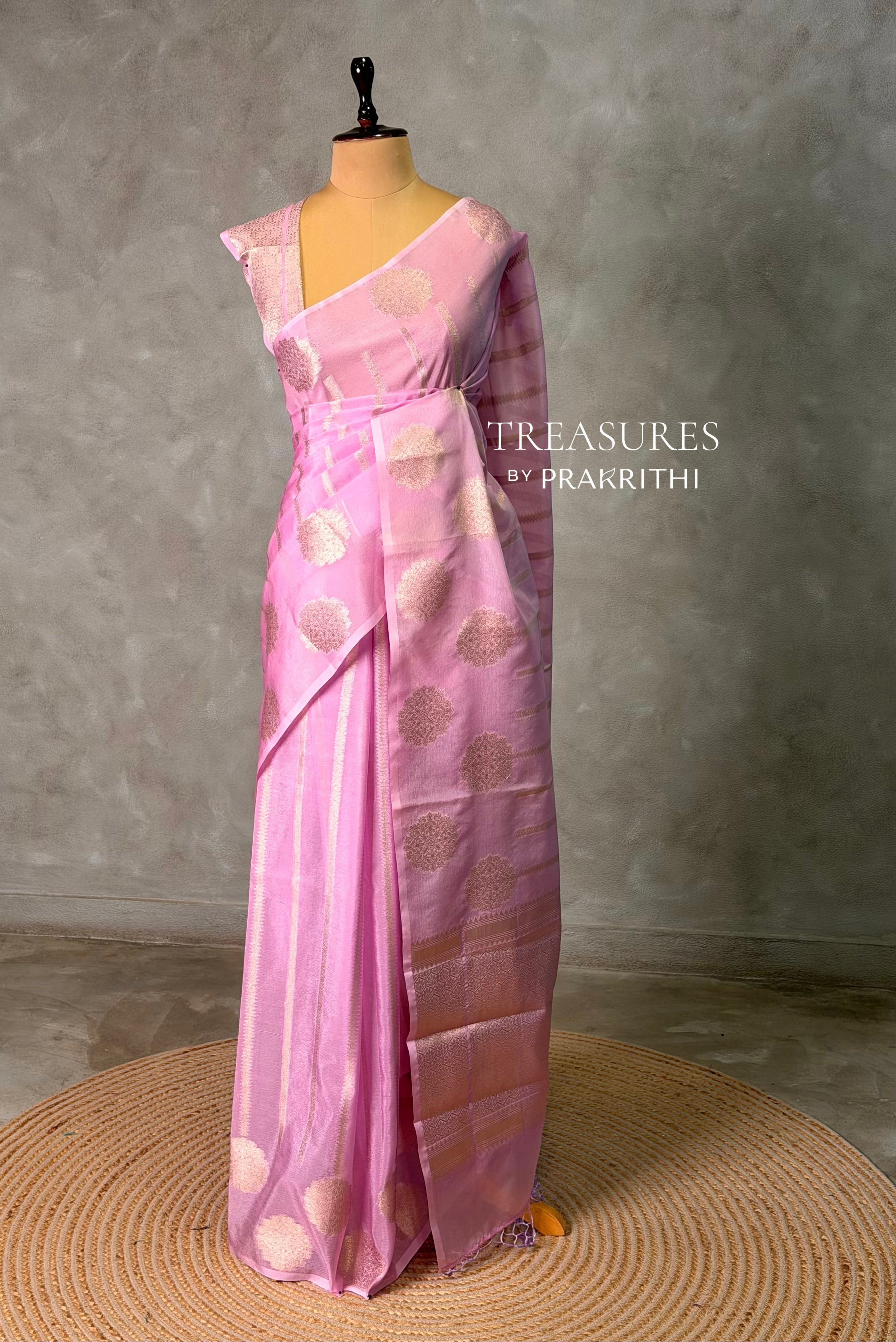 Lotus Pink banarasi silk saree: PBR54ADD