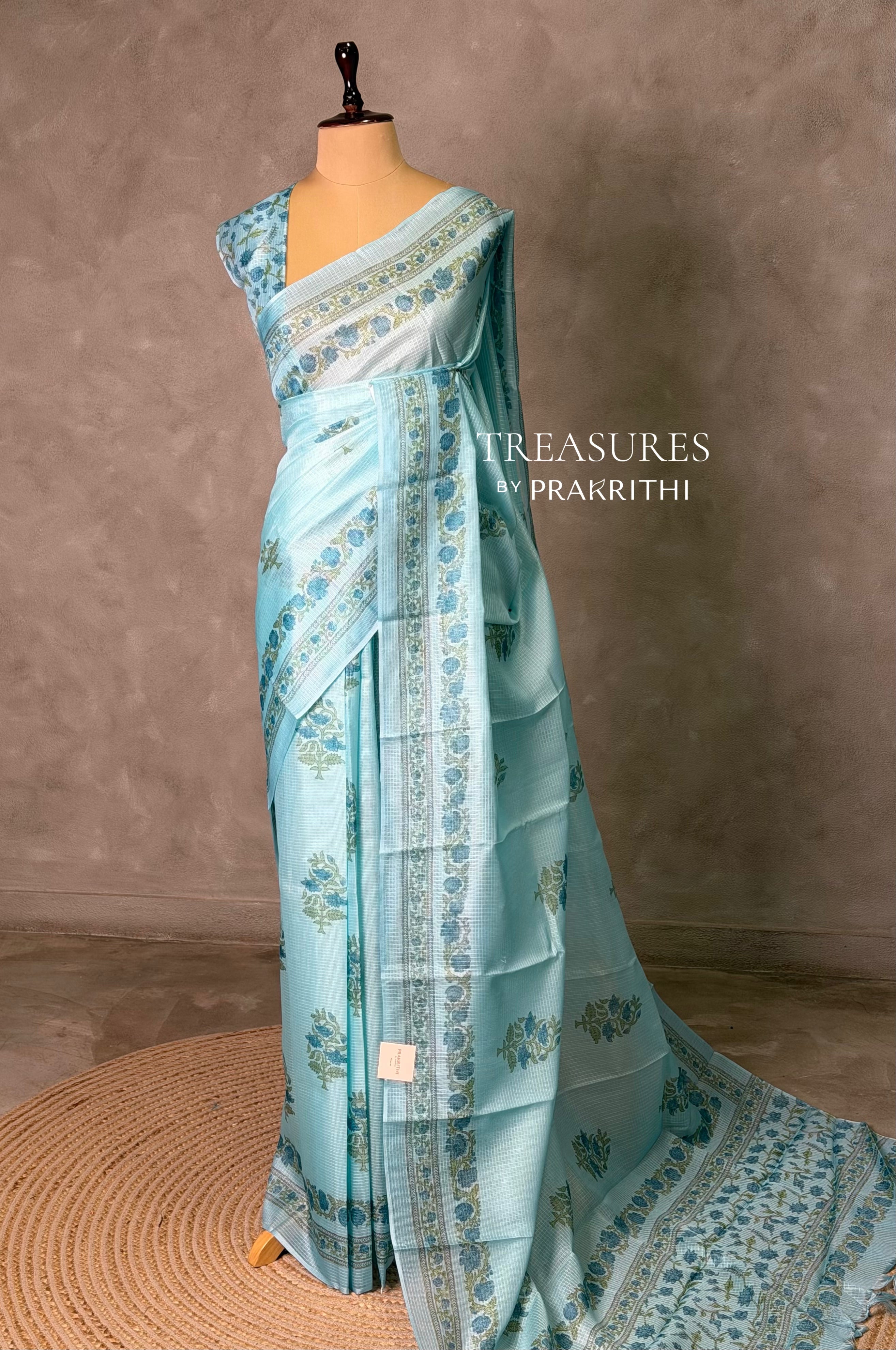Blue Silk kotta saree: PBR54AD4