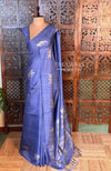Blue Tiger woven Tusser Silk saree- PBR62A