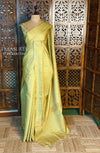 Lemon Green Tusser Silk saree- PBR63A