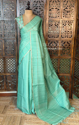 Aqua GreenTusser Silk saree- PBR63B