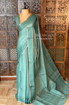 Mint Teal Shade Tusser Silk saree- PBR63E