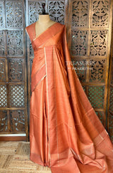 Rust Shade Tusser Silk saree- PBR63F