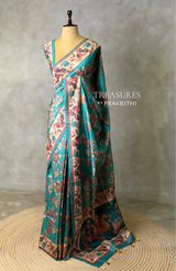 Blue semi tusser saree- PBR45G