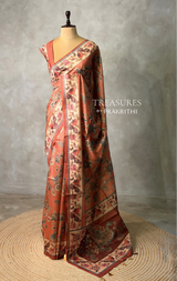 Earthy peach semi tusser saree- PBR45I