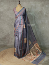 Grey Semi tusser silk saree - KRUPT7