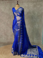 Royal Blue katan Banarasi silk saree- MPS23N
