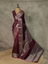 Maroon katan Banarasi silk saree- PIH38D