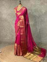 Rani Pink Semi Banarasi saree - LZ9G