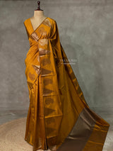 Mustard Yellow banarasi silk saree -PMR4A