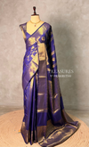 Bluish Violet blue Banarasi silk saree - GAL5E