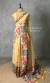 Sandal jamdani cotton silk saree- PBR47A