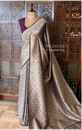 Deep Purple Katan Banarasi silk saree - RAZ3S