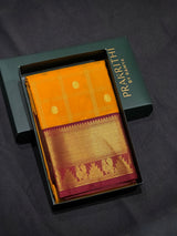 Yellow and Red Semi kanchipuram silk saree- PSSR354