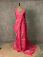 Dark Pink Tusser silk saree -SOT10