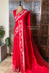 Red zatin Banarasi silk saree - RAZ1IC
