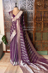 Dark Purple Banarasi khaddi Georgette Saree - PBRH1
