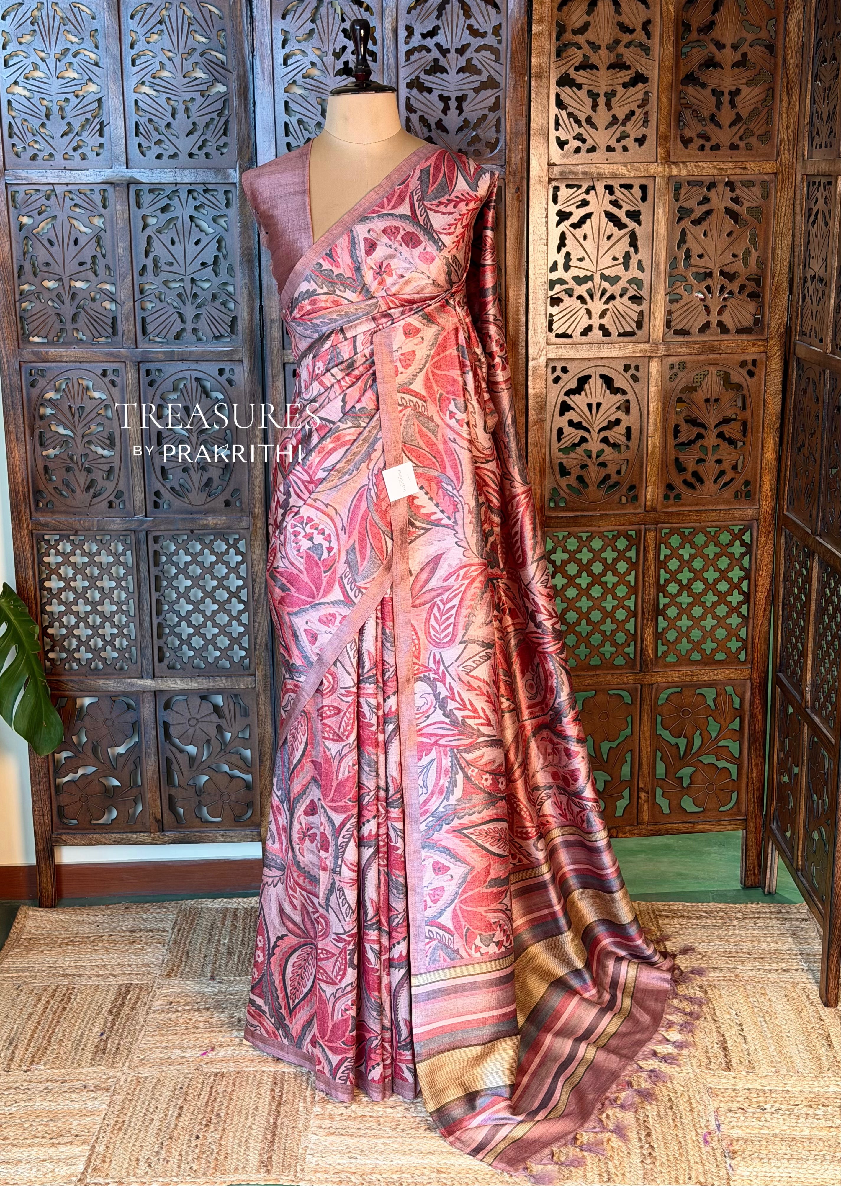 Mauve Shade tusser saree- PBR31T2B