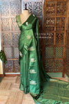 Green Banarasi Crape silk saree - PBRHB8