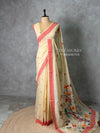 Sandal jamdani cotton silk saree- PBR47I