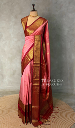 Pink and Maroon silk saree -BSP28F