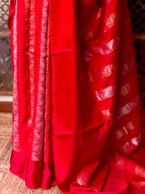 Red Banarasi Crape silk saree - PBRHC7