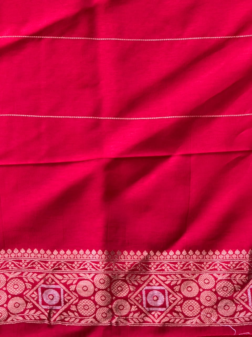Red Banarasi Crape silk saree - PBRHC7