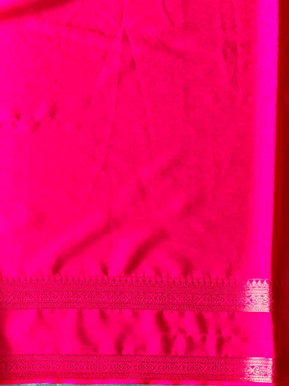Rani Pink Banarasi Crape silk saree - PBRHE4
